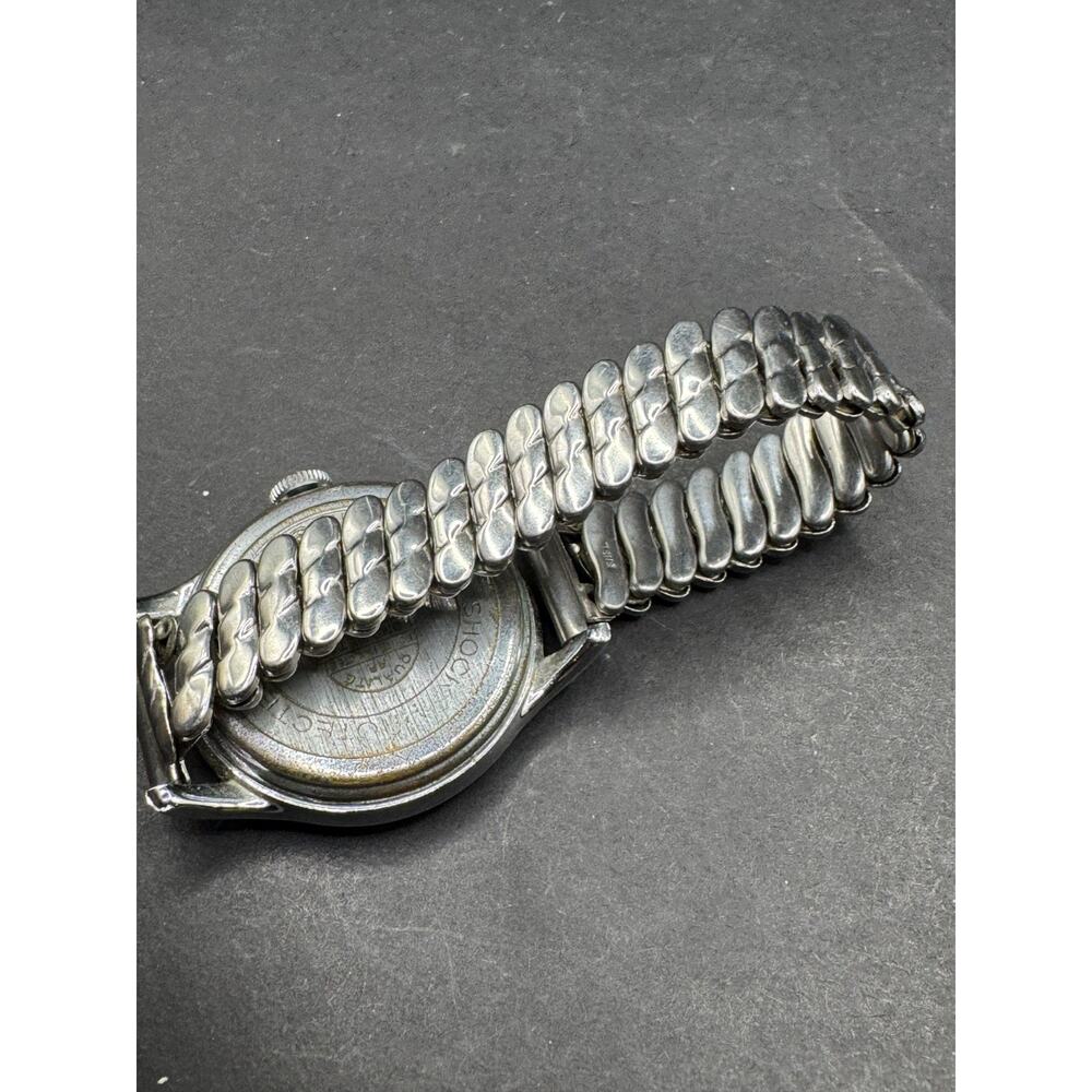 Vtg Torvic De Luxe Jeweled Shock Protected Watch Silver Tone 32mm Stretch Band - Picture 7 of 10